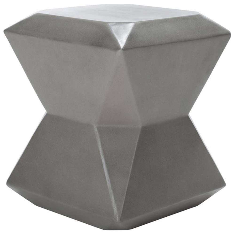 Safavieh - Conan Concrete Accent Stool - Dark Grey - VNN1030A veiw 3