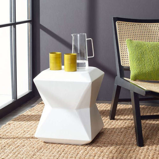 Safavieh - Conan Concrete Accent Stool - Ivory - VNN1030B veiw 2