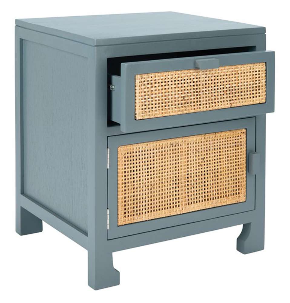 Safavieh - Dave 1 Drwr 1 Door Nightstand - Blue Grey - Natural - NST4003B veiw 4