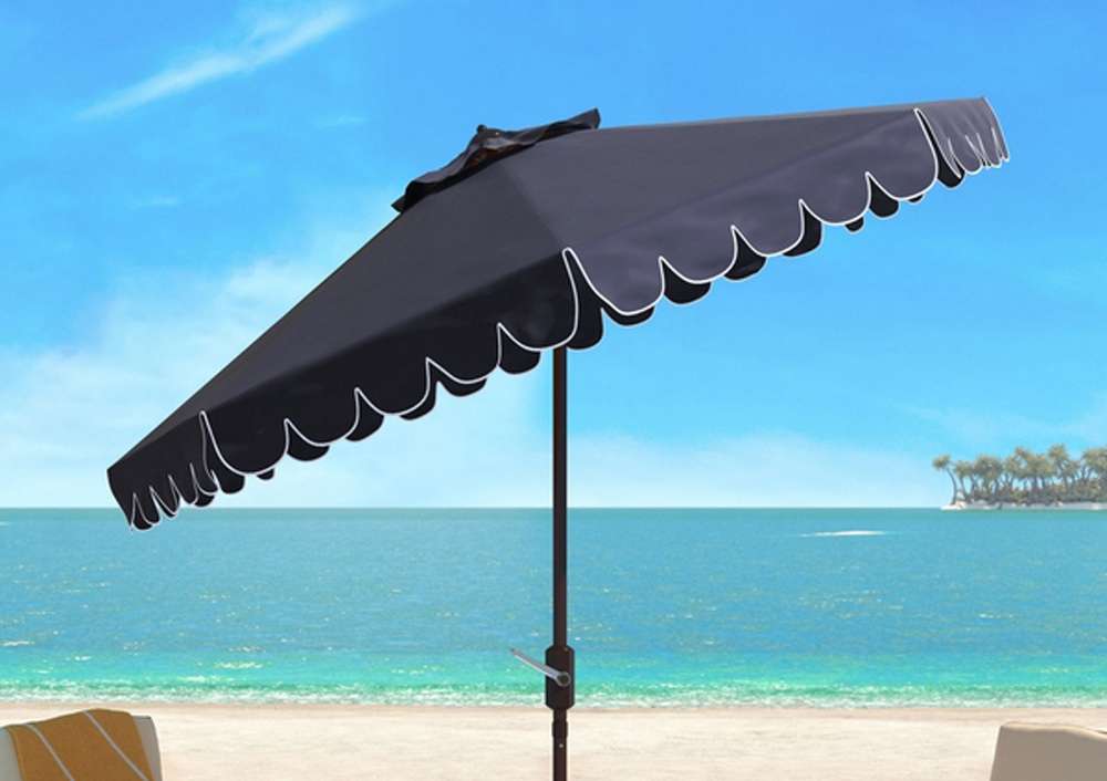 Safavieh - Dorinda 9Ft Crank Umbrella - Navy - White - PAT8010A veiw 1