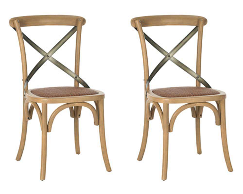Safavieh - Eleanor X Back Side Chair - Oak (Set of 2) - AMH9501C-SET2 veiw 1