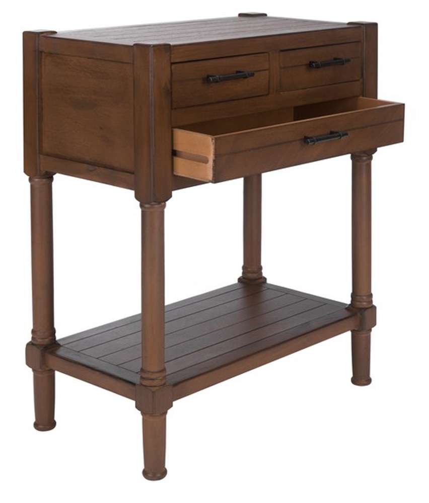 Safavieh - Filbert 3Drw Console Table - Brown - CNS5717C veiw 4