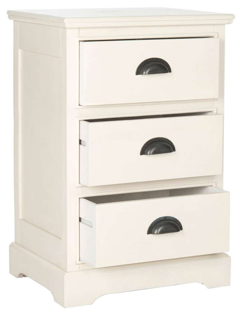 Safavieh - Griffin 3 Dwr Side Table - White - AMH5717C veiw 3