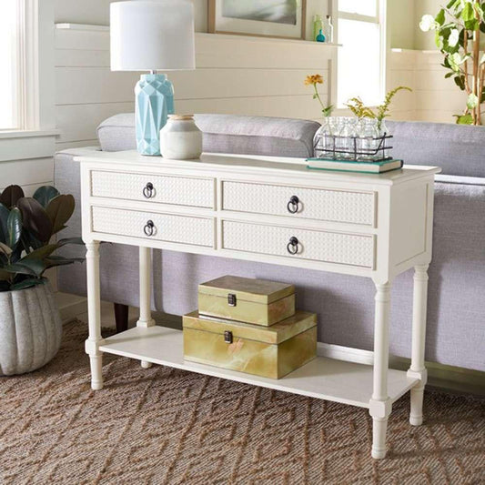 Safavieh - Haines 4Drw Console Table - Distrssed White - CNS5728D veiw 2