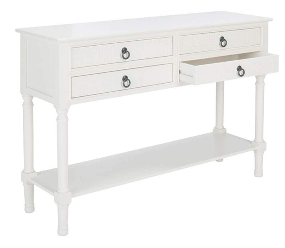 Safavieh - Haines 4Drw Console Table - Distrssed White - CNS5728D veiw 4