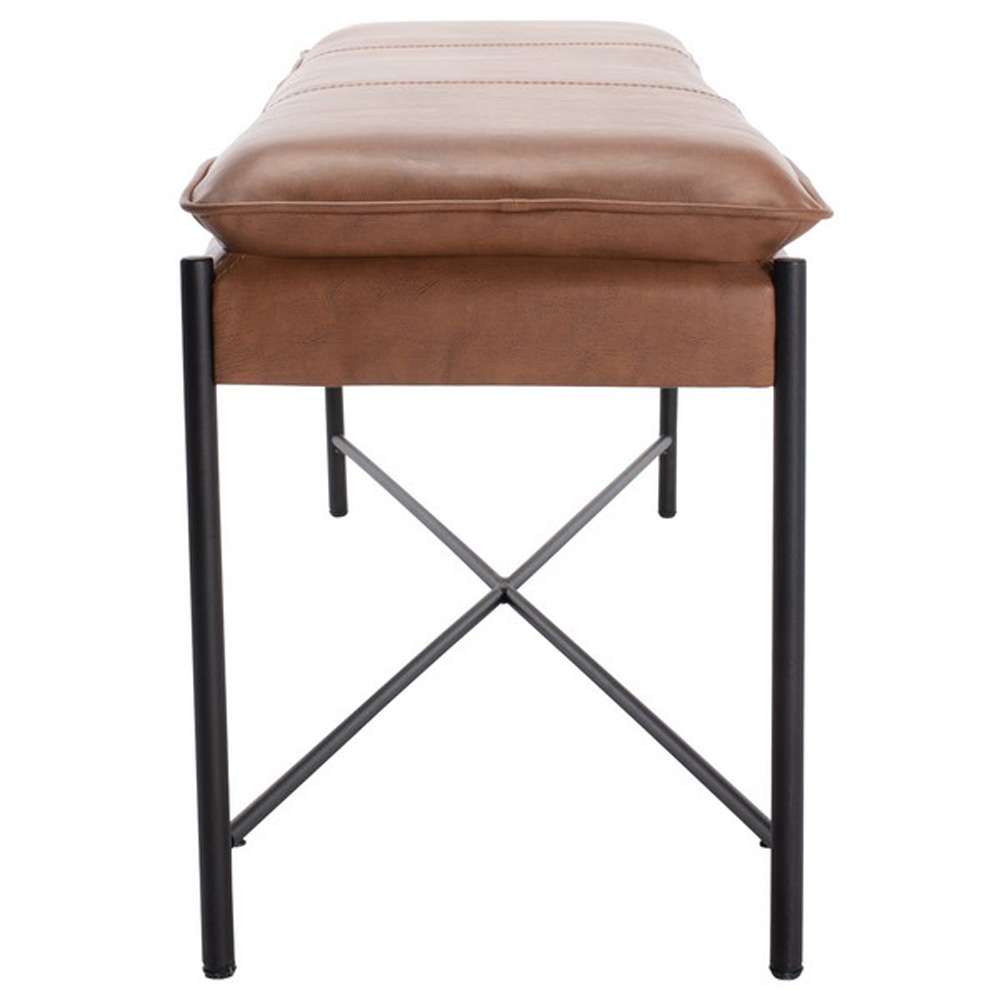 Safavieh - Kara Cushioned X Bench - Brown - Black - BCH6402B veiw 4