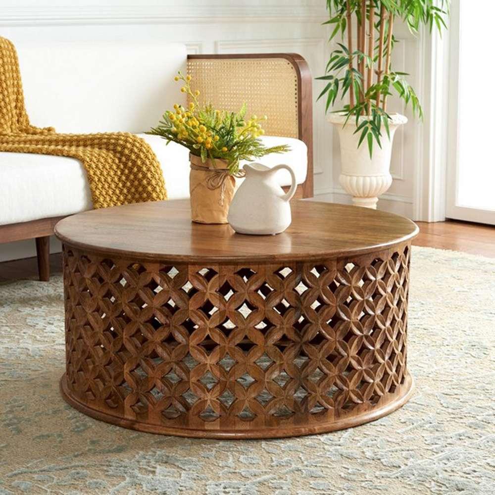 Safavieh - Kaydix Round Coffee Table - Burnt Natural - COF5300B veiw 2