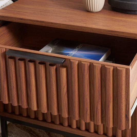 Safavieh - Lylia 2 Drawer Nightstand - Walnut - Black - NST9605A veiw 2