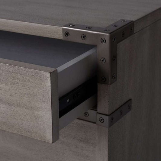 Safavieh - Nisha 3 Drawer Wood Nightstand - Light Grey - SFV7708C veiw 2