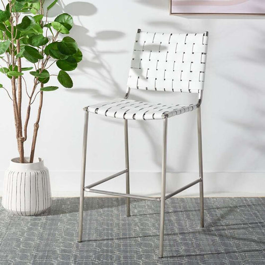 Safavieh - Bahari Woven Counter Stool - White - Silver - BST3010C veiw 2
