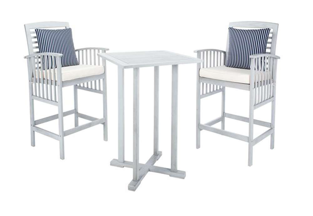 Safavieh - Pate 3Pc Bar Height Bistro Set - Grey - Bge + Thn Stp P - PAT7043H veiw 2