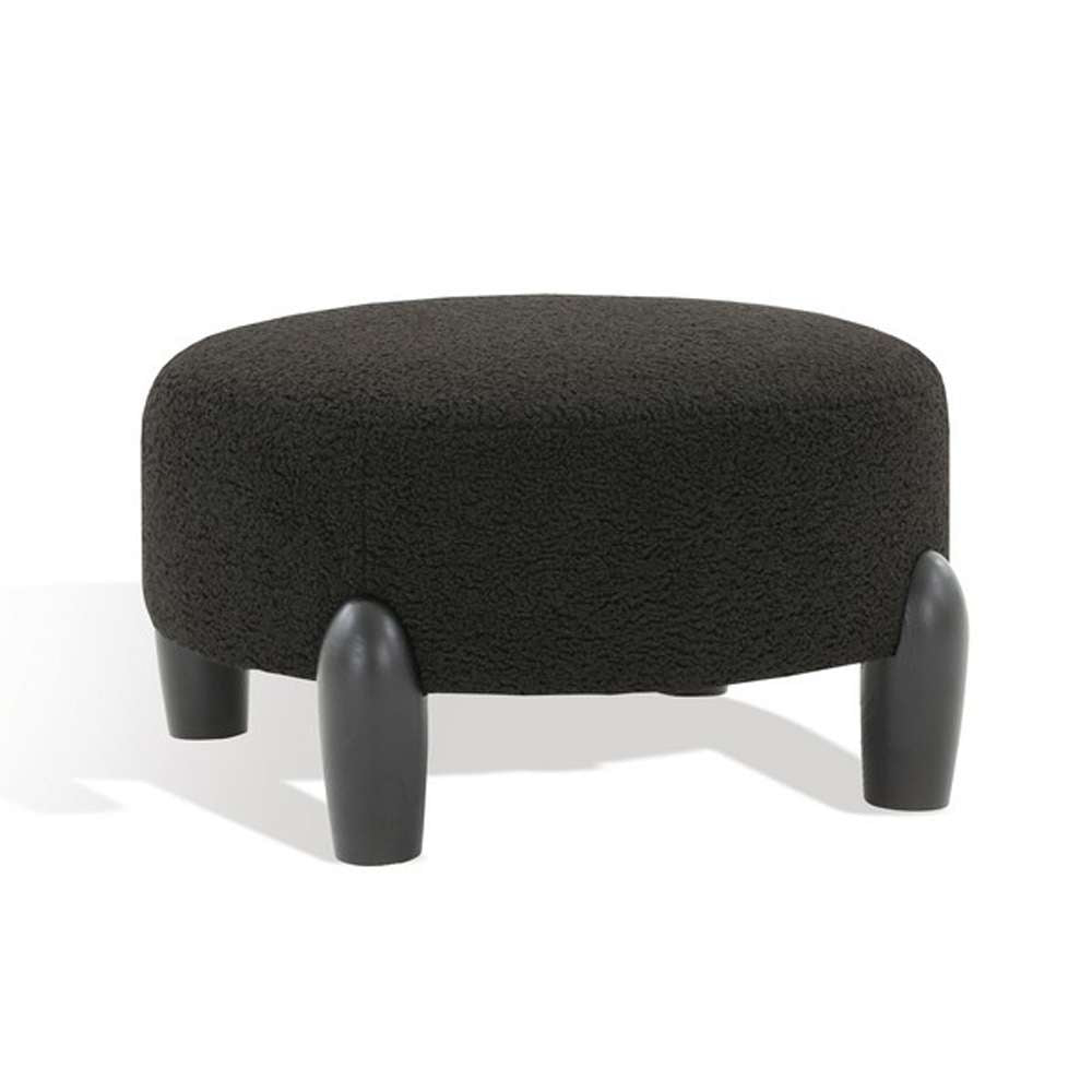 Safavieh - Perez Scandinavian Rd Ottoman - Black - SFV5036D veiw 4