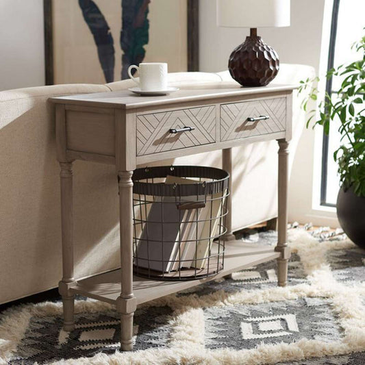 Safavieh - Peyton 2 Drawer Console Table - Greige - CNS5704D veiw 2