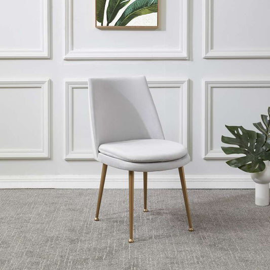 Safavieh - Rynaldo Upholstered Dining Chair - Light Grey - Gold - SFV4812A veiw 2