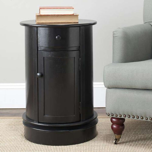 Safavieh - Tabitha Swivel Accent Table - Distressed Black - AMH5712B veiw 2