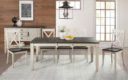 A-America - Huron 56in - 72in Leg Table with (1) 16in Leaf - Cocoa-Chalk Finish - HURCO6090 veiw 2