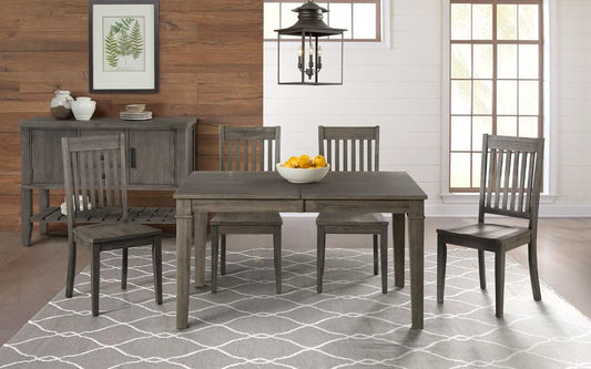 A-America - Huron 56in - 72in Leg Table with (1) 16in Leaf - Distressed Grey Finish - HURDG6090 veiw 2