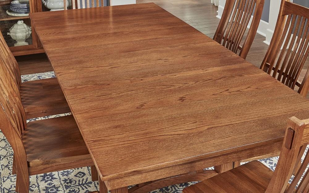 A-America - Laurelhurst 92in Rectangular Trestle Table with (2) Self-Storing Leaves in Mission Oak Finish - LAUOA6320 veiw 6