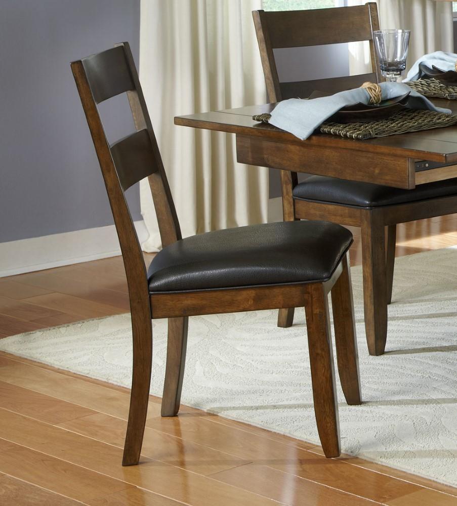 A-America - Mariposa Ladderback Side Chair with Upholstered Seat in Rustic Whiskey Finish (Set of 2) - MRPRW255K veiw 2