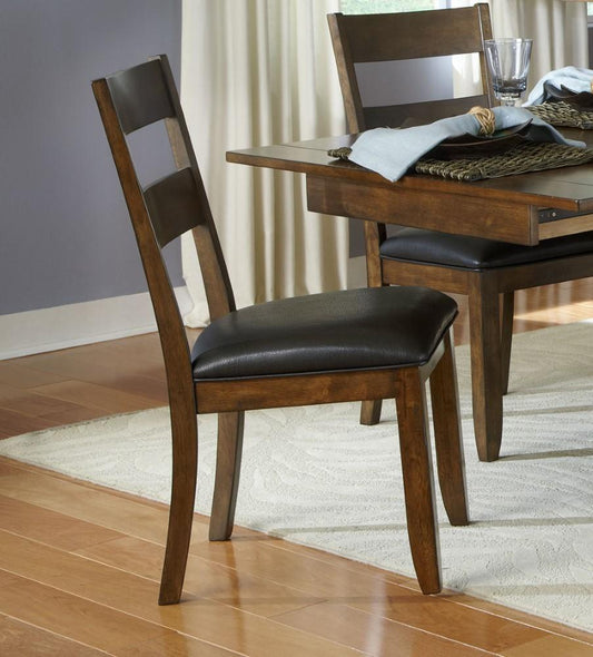 A-America - Mariposa Ladderback Side Chair with Upholstered Seat in Rustic Whiskey Finish (Set of 2) - MRPRW255K veiw 2