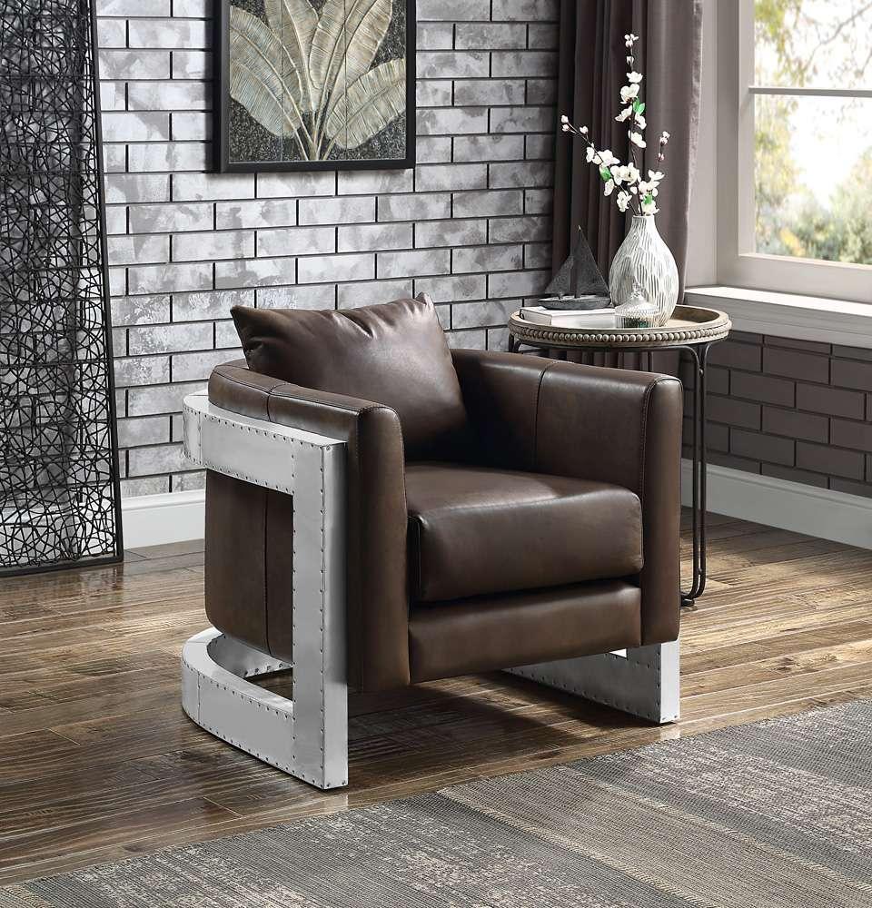ACME Furniture - Betla Accent Chair - Espresso Top grain Leather - AC01987 veiw 1