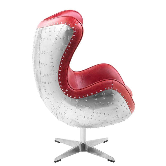 ACME Furniture - Brancaster Accent Chair w/Swivel - Red Top grain Leather - AC01990 veiw 3