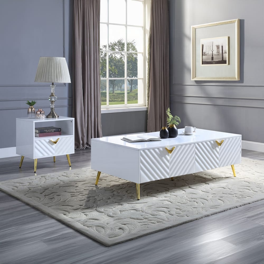 ACME Furniture - Gaines End Table - White High Gloss - LV01140 view 5