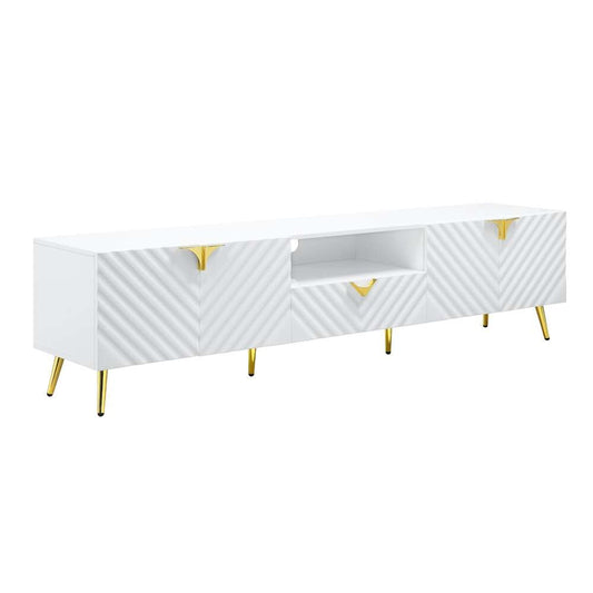ACME Furniture - Gaines TV Stand - White High Gloss - LV01138 veiw 2