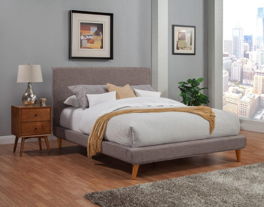 Alpine Furniture - Britney Full Size Upholstered Platform Bed, Dark Grey - 1296F veiw 2