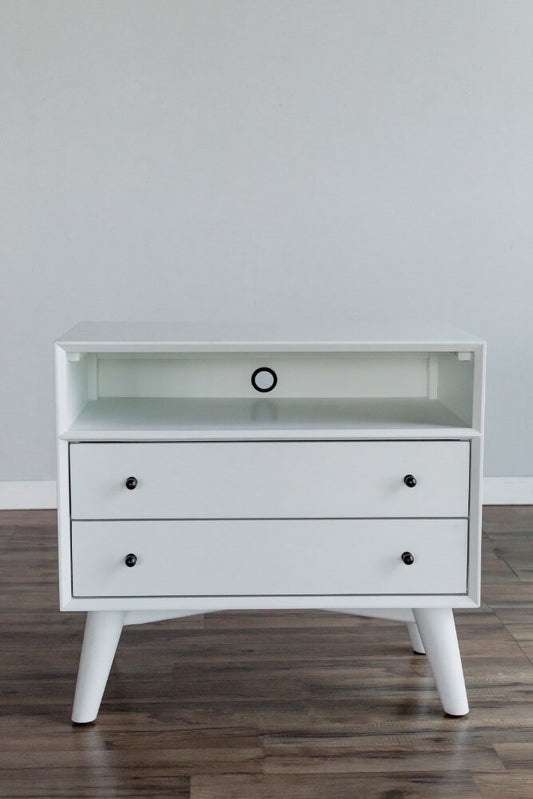 Alpine Furniture - Flynn Large Nightstand, White - 966-W-22 veiw 2