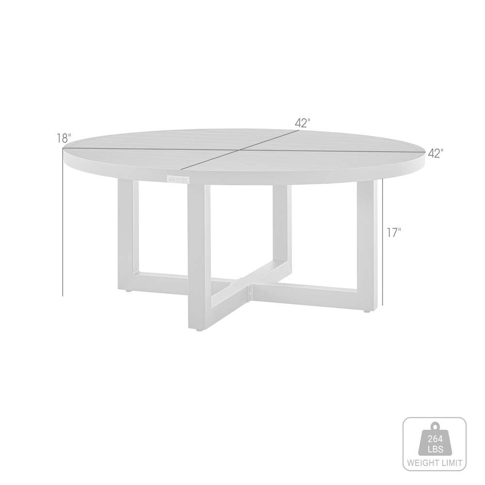 Armen Living - Argiope Outdoor Patio Round Coffee Table in Black Aluminum - 840254332553 veiw 6