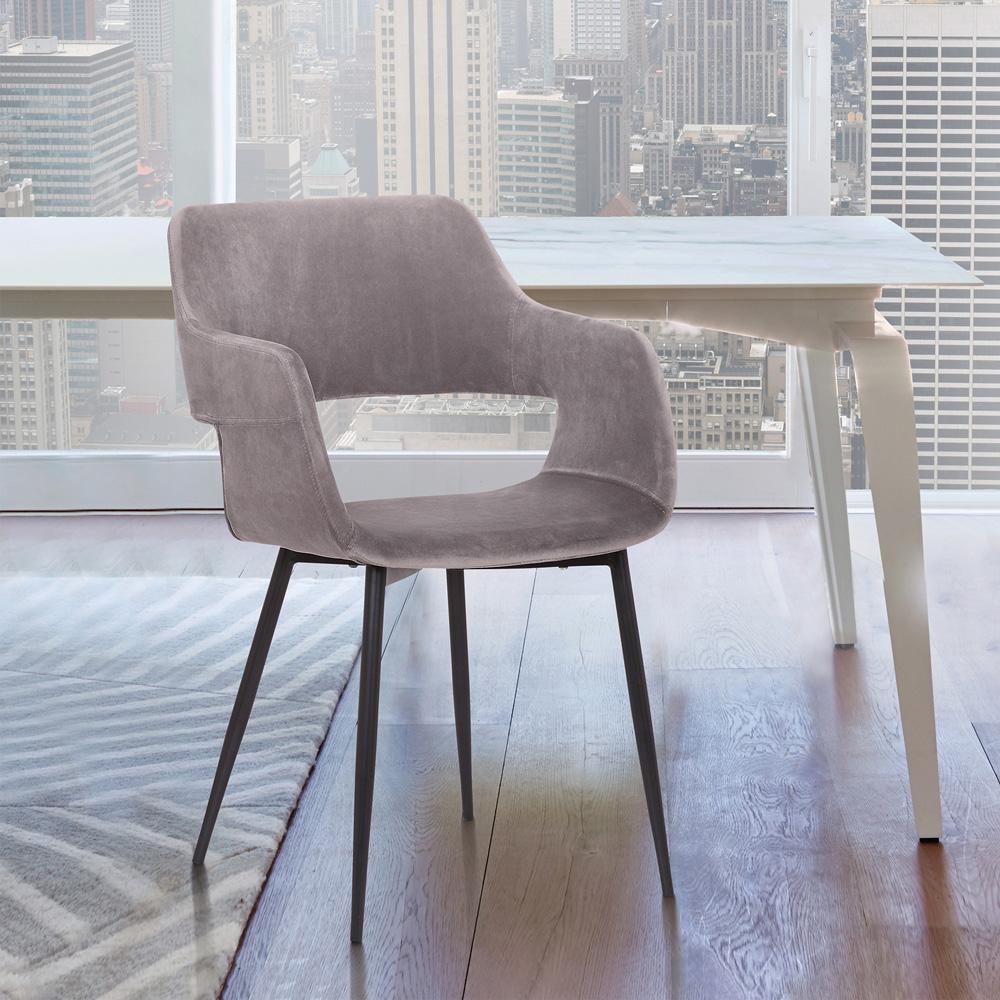 Armen Living - Ariana Mid-Century Gray Open Back Dining Accent Chair - LCARCHBLGR veiw 6
