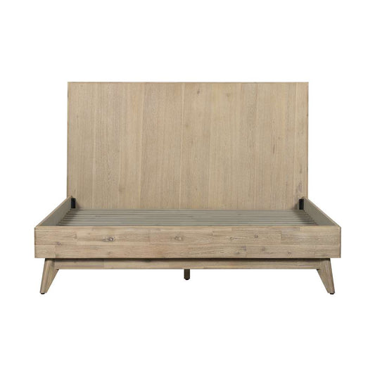 Armen Living - Baly Acacia Mid-Century Gray Sandblast Platform King Bed - LCLFBDGRKG veiw 2