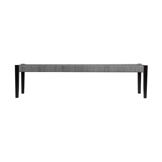 Armen Living - Camino Indoor Outdoor Dining Bench in Eucalyptus Wood and Grey Rope - 840254336018 veiw 2