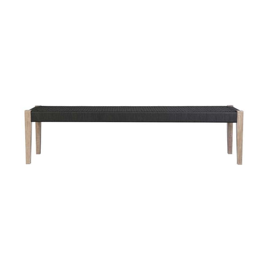 Armen Living - Camino Indoor Outdoor Dining Bench in Eucalyptus Wood and Charcoal Rope - 840254336025 veiw 2
