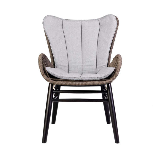 Armen Living - Fanny Outdoor Patio Dining Chair in Dark Eucalyptus Wood and Truffle Rope - 840254335936 veiw 2