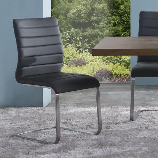 Armen Living - Fusion Contemporary Side Chair In Gray and Stainless Steel (Set of 2) - LCFUSIGR veiw 2