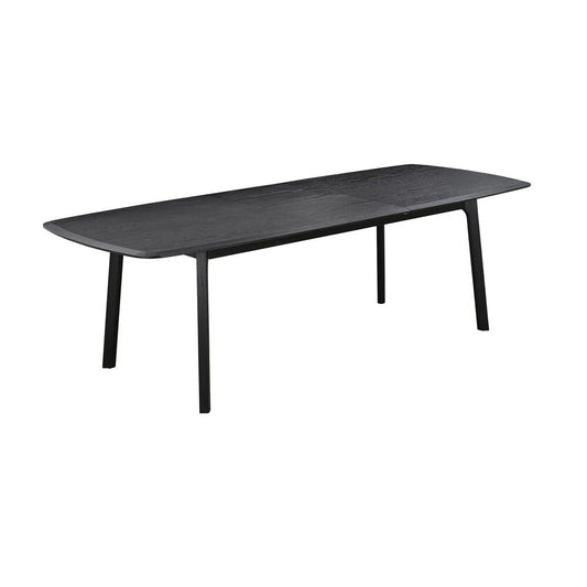 Armen Living - Holland Extendable Rectangle 98in Dining Table in Black Brushed Oak - LCHNDIBLK veiw 2