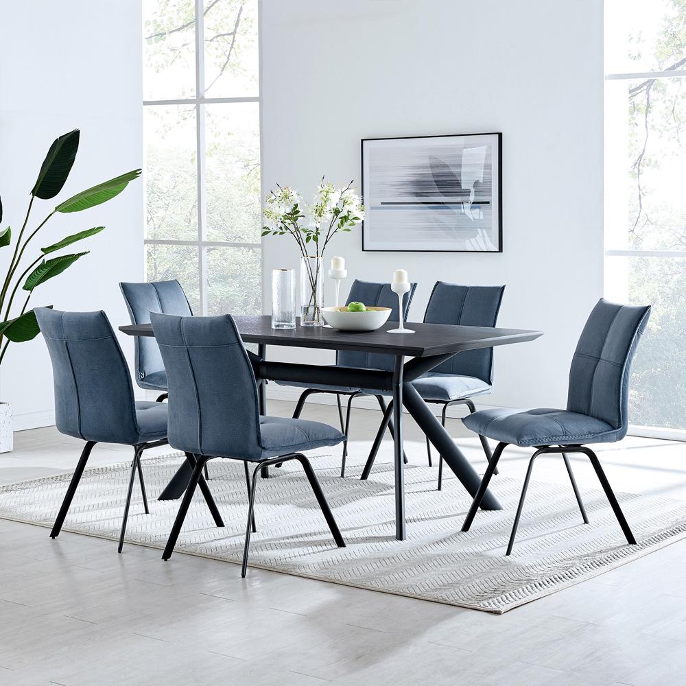 Armen Living - Margot Dark Gray Rectangular Dining Table with Black Finish - LCMNDICH veiw 6