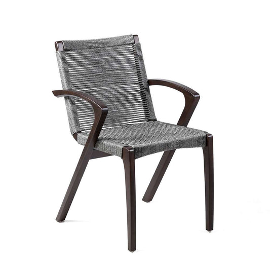 Armen Living - Nabila Outdoor Dark Eucalyptus Wood and Grey Rope Dining Chairs (Set of 2) - 840254333420 veiw 2