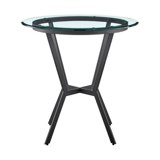 Armen Living - Naomi Round Glass and Black Metal Bar Table - LCNMDIGLMB veiw 2