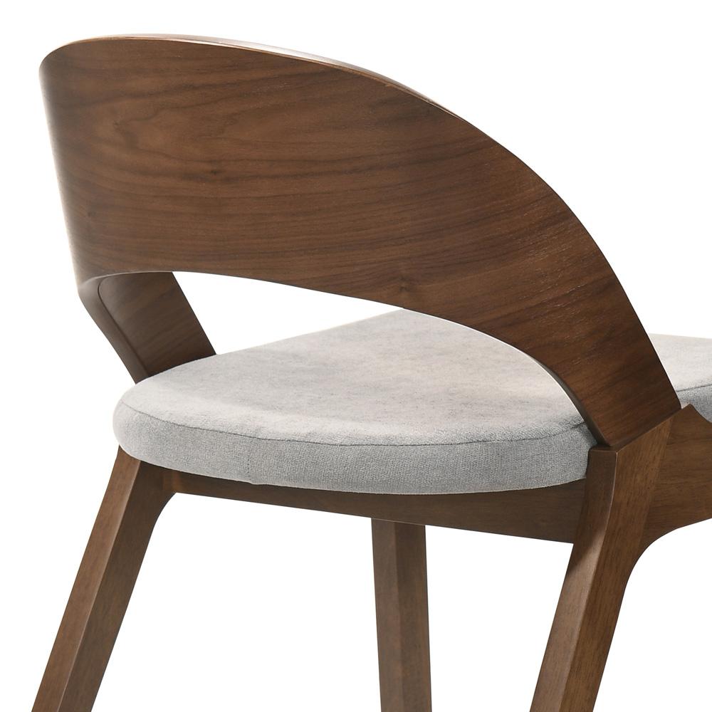 Armen Living - Polly Mid-Century Gray Upholstered Dining Chairs in Walnut Finish (Set of 2) - LCPLSIGRWA veiw 6
