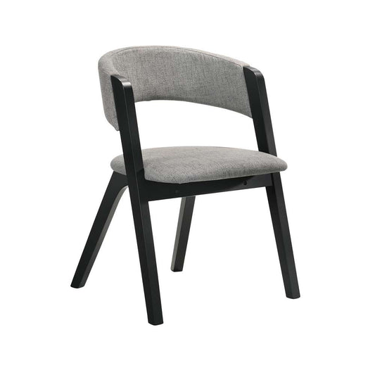 Armen Living - Rowan Gray Upholstered Dining Chairs in Black Finish (Set of 2) - LCRWSIGRBL veiw 2