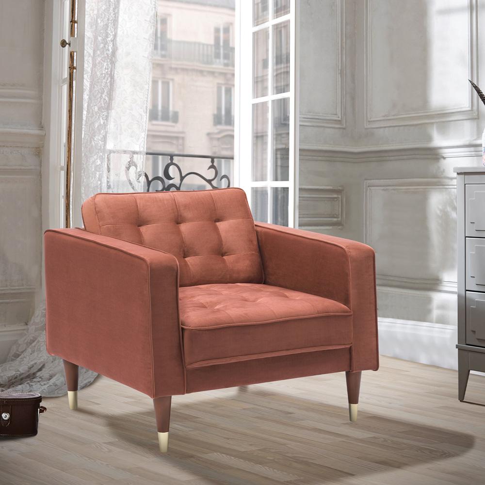 Armen Living - Somerset Blush Velvet Mid Century Modern Club Chair - LCSM1BLUSH veiw 5