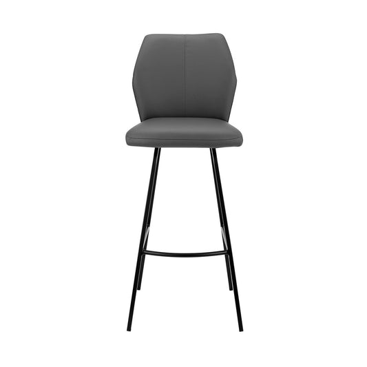 Armen Living - Tandy Gray Faux Leather and Black Metal 26in Counter Stool - LCTNBABLGR26 veiw 2