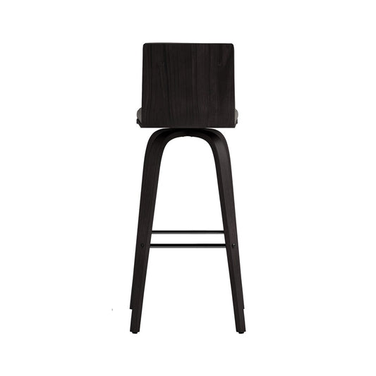Armen Living - Vienna 30in Bar Height Swivel Grey Faux Leather and Black Wood Bar Stool - LCVIBAGRBL30 veiw 2