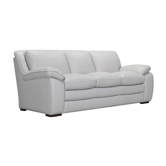 Armen Living - Zanna Contemporary Sofa in Genuine Dove Gray Leather with Brown Wood Legs - LCZA3DV veiw 2