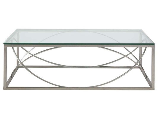Artistica Home - Metal Designs Ellipse Rectangular Cocktail Table - Silver - 01-2234-945-47 veiw 2