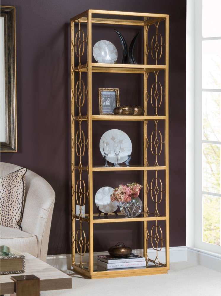 Artistica Home - Metal Designs Honeycomb Slim Etagere - Gold foil finish - 01-2056-990-48 veiw 2