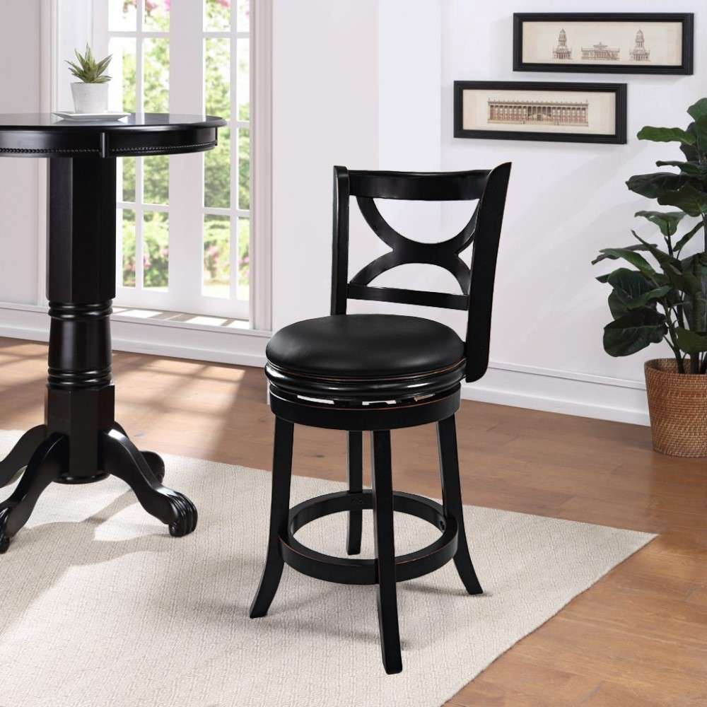 Boraam - 24in Florence Swivel Stool in Black Sandthru - 45724 veiw 9